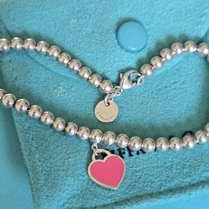 Tiffany & Co Hot Pink MiniTag Beaded Bracelet